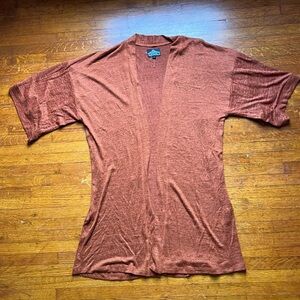 NWOT Angie Orange Marled Lightweight Open Cardigan Sweater S